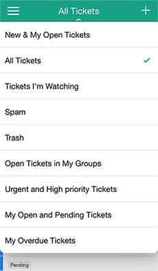 Screenshot of Freshdesk mobile app.